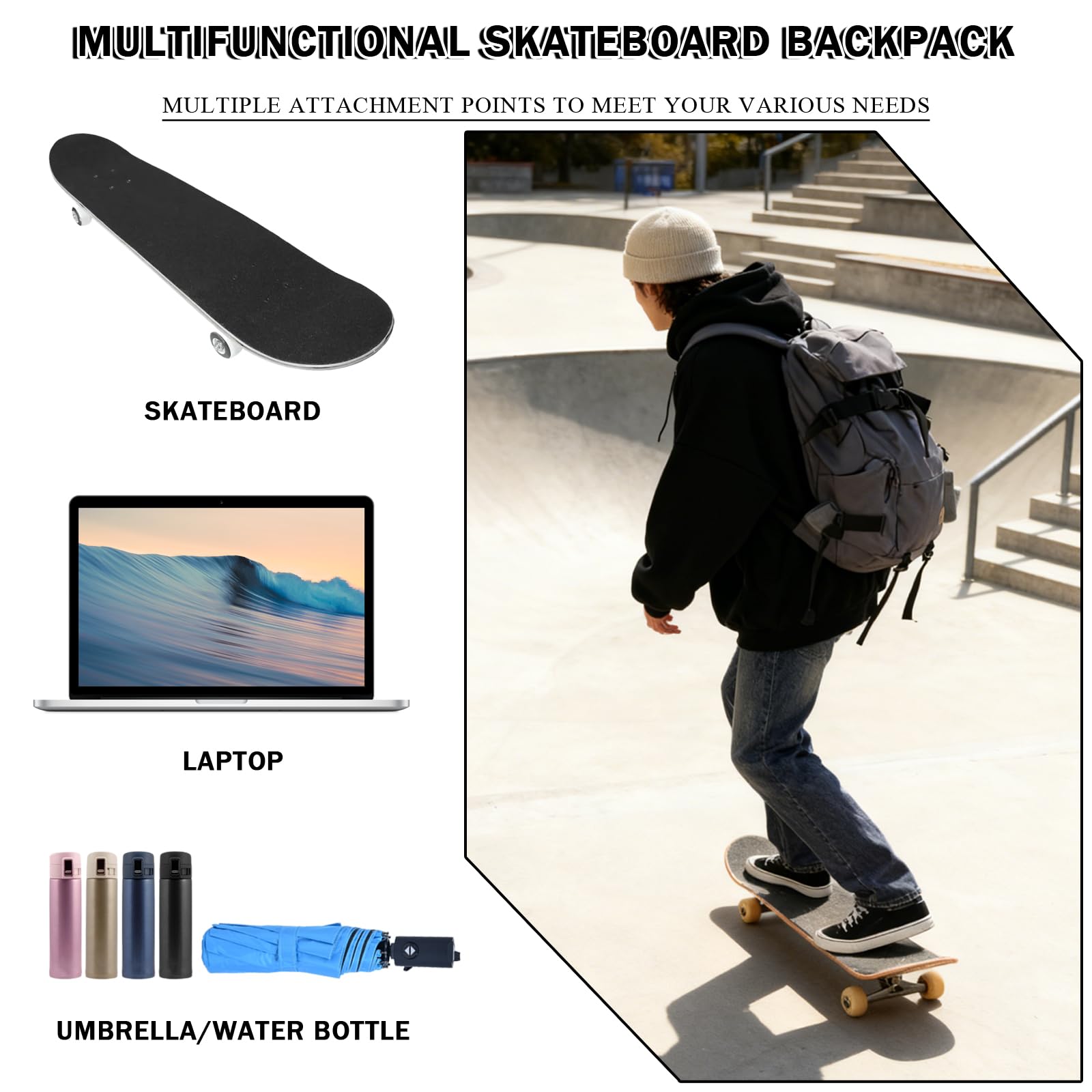 Amazon.com: DFRDGFAG Skateboard Backpack for Zero Series 587